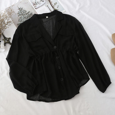 Modern női ing fűzős derékrészen több színben