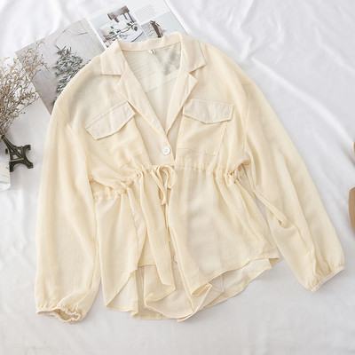 Modern női ing fűzős derékrészen több színben