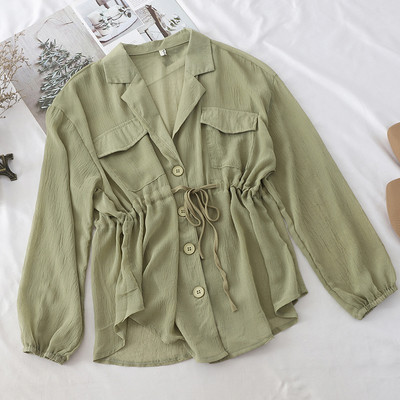 Modern női ing fűzős derékrészen több színben