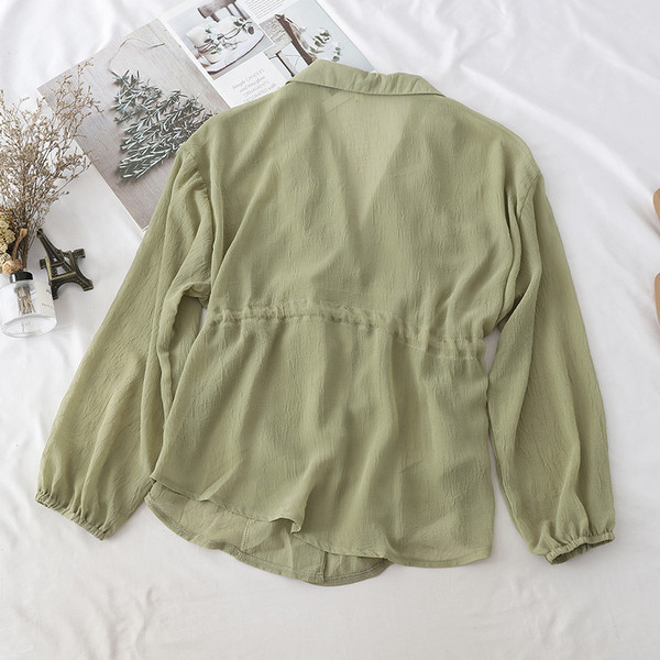 Modern női ing fűzős derékrészen több színben