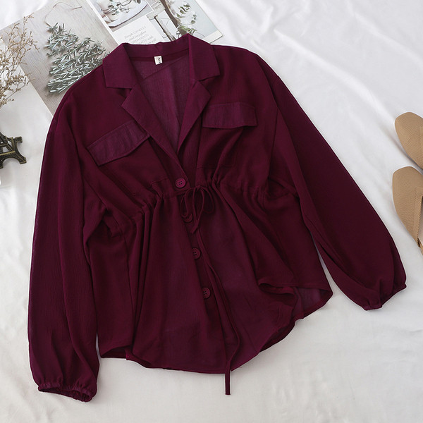 Modern női ing fűzős derékrészen több színben