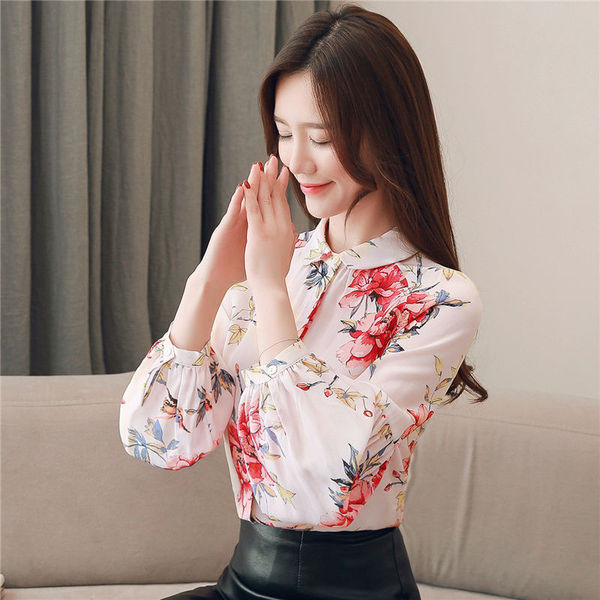 Cămașă de damă de ultimă generație cu mâneci lungi și motive florale