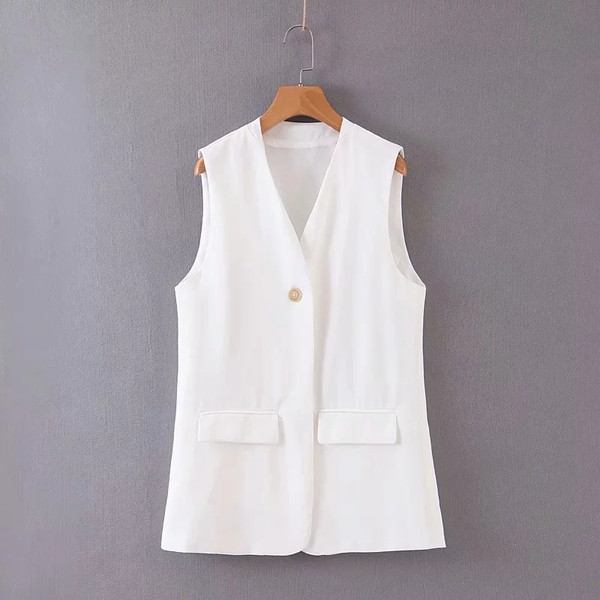 Vestă elegantă pentru femei în alb