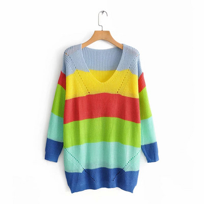 Új modell csíkos női pulóver - többféle színben