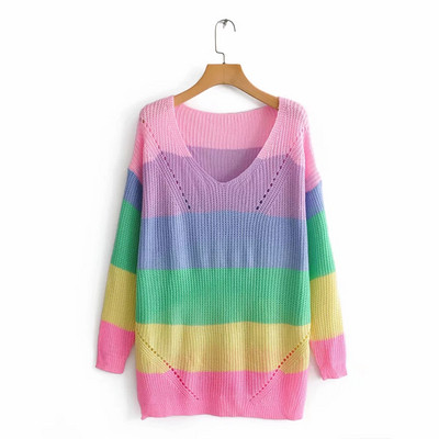 Új modell csíkos női pulóver - többféle színben