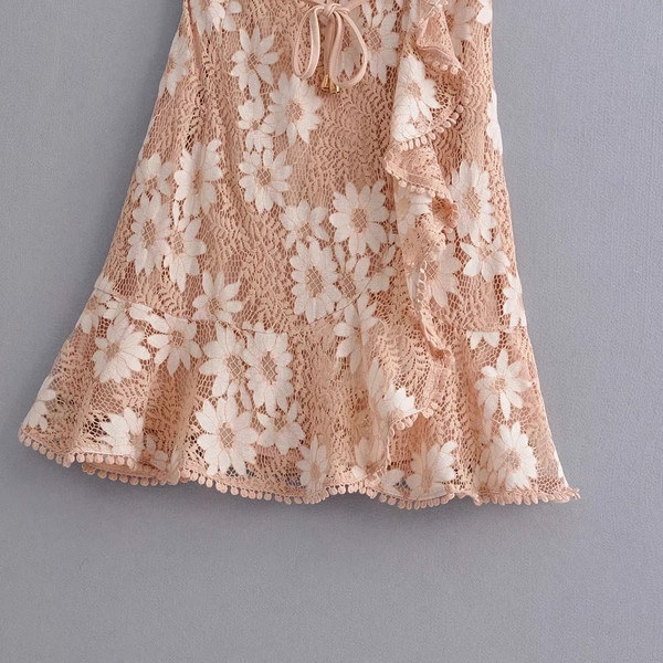 Rochie casual de dama cu bretele, curea si motive florale