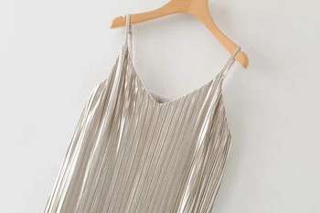 Rochie moderna plisata de dama cu bretele