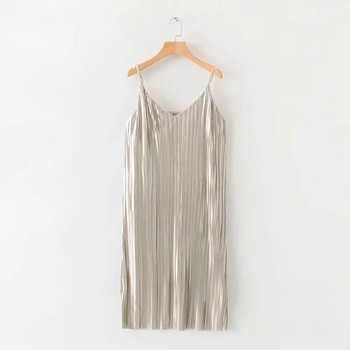 Rochie moderna plisata de dama cu bretele