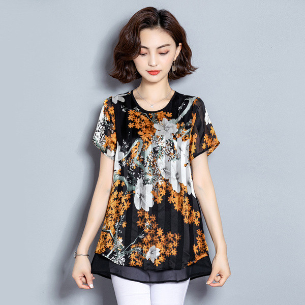 Bluză de damă modernă în trei culori cu motive florale