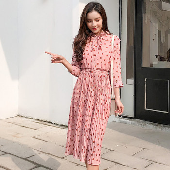 Rochie de dama moderna plisata cu maneci lungi