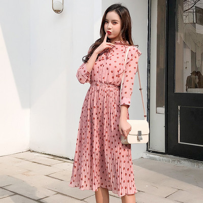 Rochie de dama moderna plisata cu maneci lungi