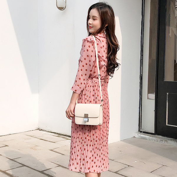 Rochie de dama moderna plisata cu maneci lungi