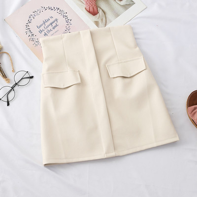 Fusta scurta de dama din piele cu talie inalta in mai multe culori