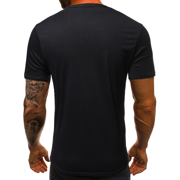 Tricou modern pentru bărbați cu mâneci scurte și fermoar în două culori