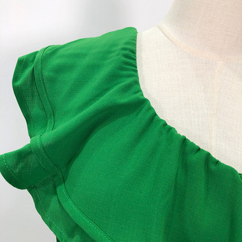 Rochie de dama cu talie elastica de culoare verde