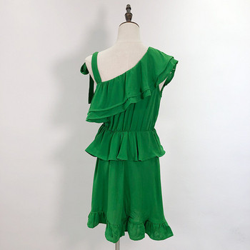 Rochie de dama cu talie elastica de culoare verde