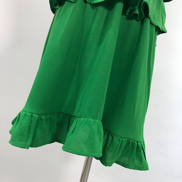Rochie de dama cu talie elastica de culoare verde