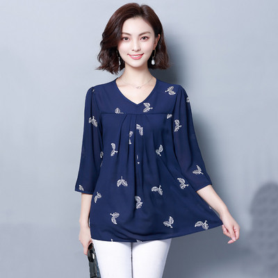 Bluză de damă modernă și mâneci 3/4 în două culori