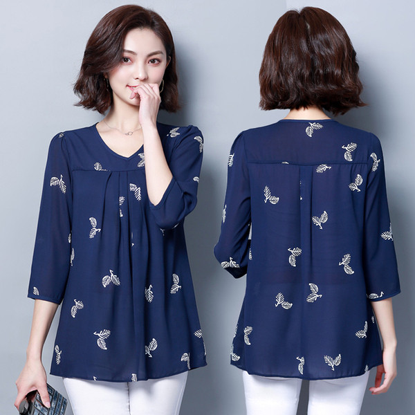 Bluză de damă modernă și mâneci 3/4 în două culori