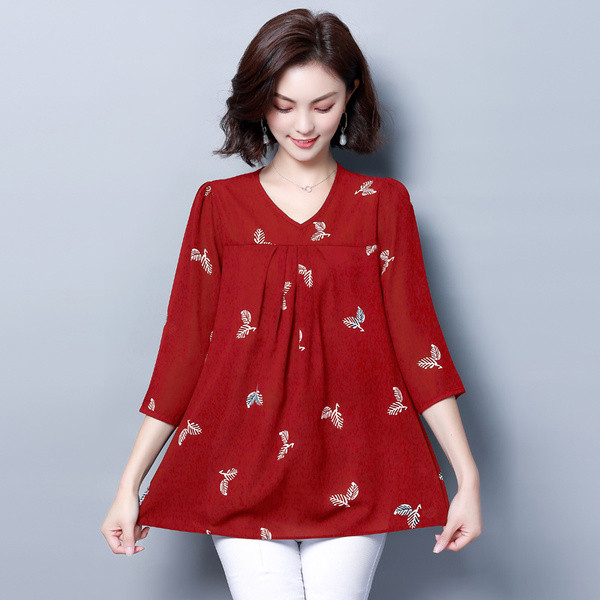 Bluză de damă modernă și mâneci 3/4 în două culori