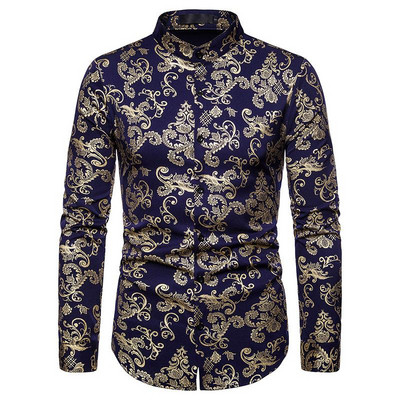 Cămașă modernă pentru bărbați cu mâneci lungi și guler clasic în trei culori