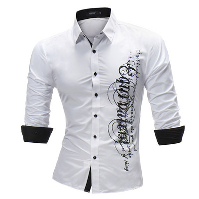 Alkalmi férfi ing, hosszú ujjal, felirattal három színben