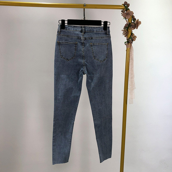 Blugi lungi de dama de culoare albastra