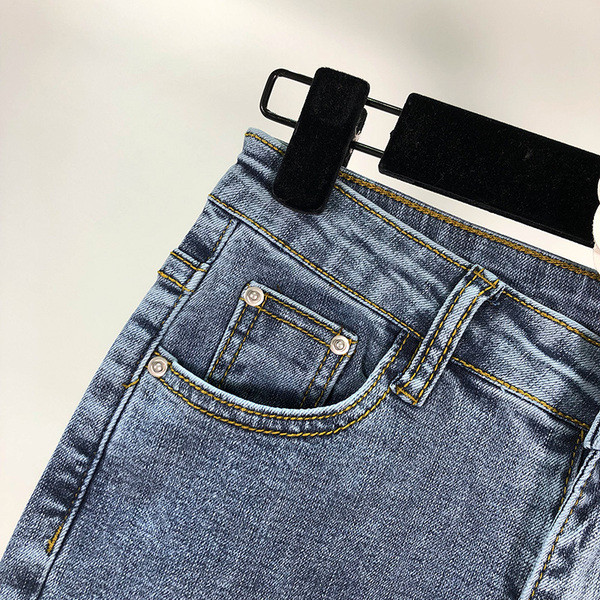 Blugi lungi de dama de culoare albastra