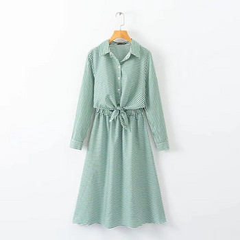 Rochie de dama cu maneci lungi de culoare verde