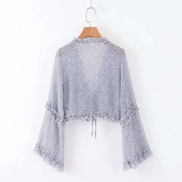 Camasa de dama model nou cu cravate in albastru