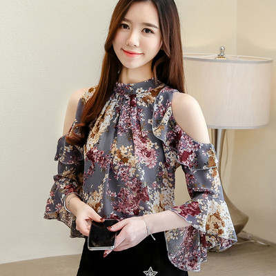 Bluză de damă modernă în două culori - cu motive florale