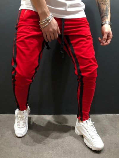 Спортно мъжко долнище с връзки в няколко цвята 