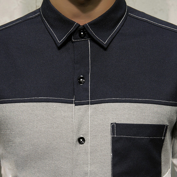 Cămașă modernă pentru bărbați cu mâneci scurte și guler clasic în două culori