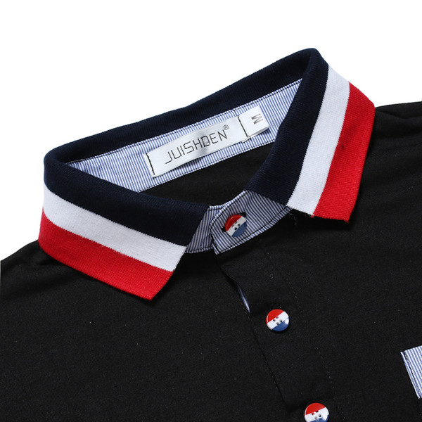 Tricou modern pentru bărbați cu guler și buzunar clasic în trei culori