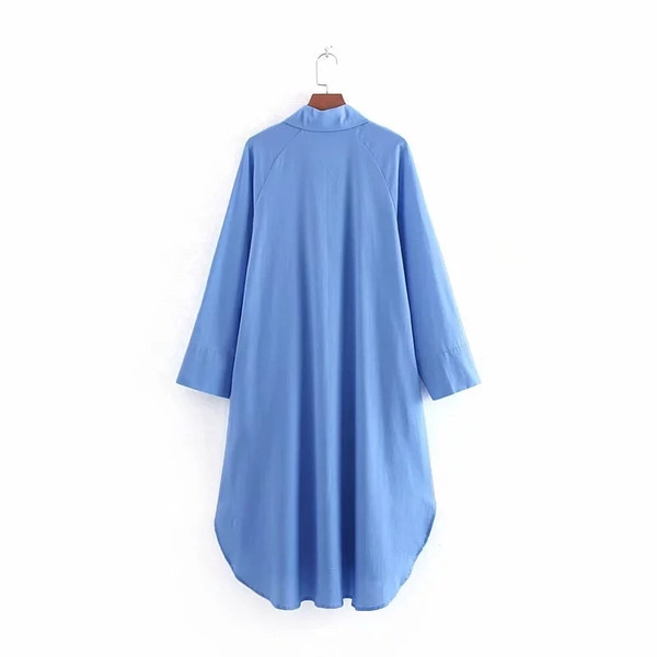 Cămașă de damă - model lung în albastru