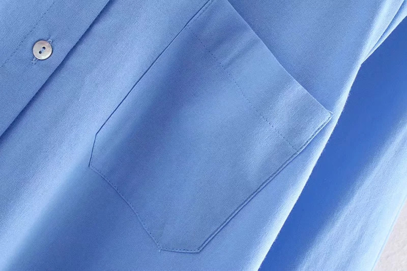 Cămașă de damă - model lung în albastru