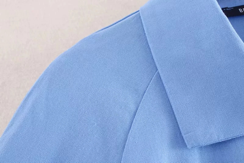 Cămașă de damă - model lung în albastru