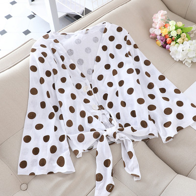 Cămașă de damă modernă cu buline în mai multe culori