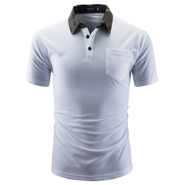 Lezser férfi póló klasszikus gallérral és zsebbel három színben