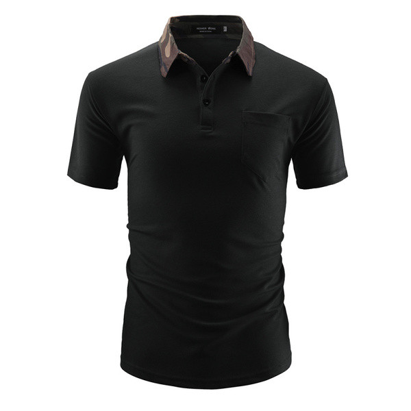 Lezser férfi póló klasszikus gallérral és zsebbel három színben