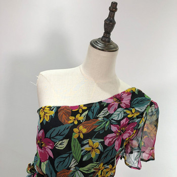 Rochie casual de dama din tul cu umar gol