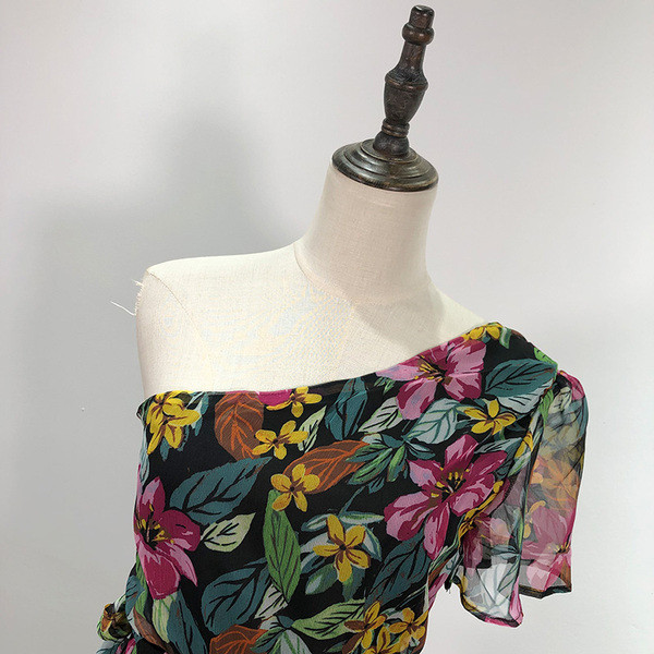 Rochie casual de dama din tul cu umar gol