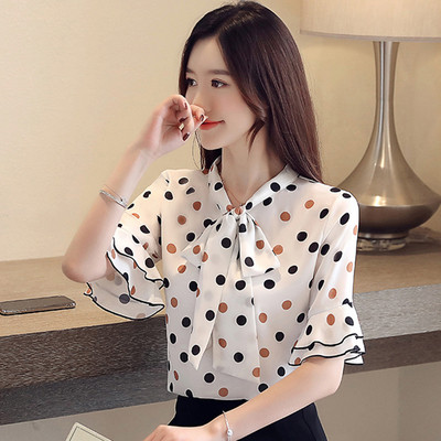 Bluză de damă elegantă cu mâneci scurte - în mai multe culori