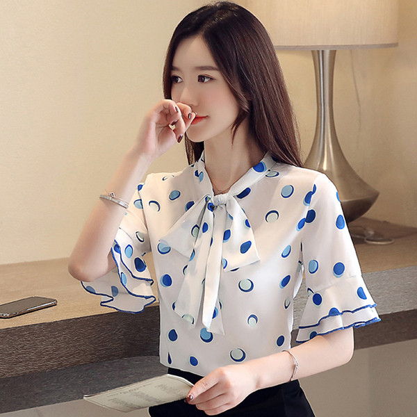 Bluză de damă elegantă cu mâneci scurte - în mai multe culori