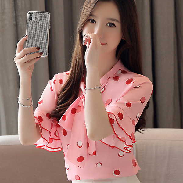 Bluză de damă elegantă cu mâneci scurte - în mai multe culori