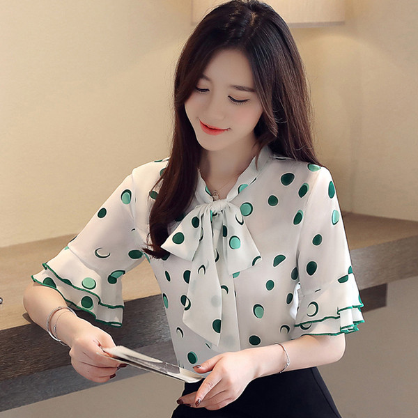 Bluză de damă elegantă cu mâneci scurte - în mai multe culori