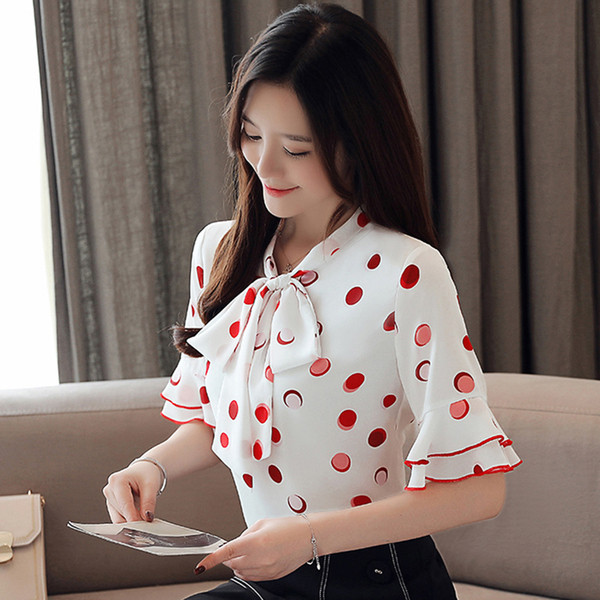 Bluză de damă elegantă cu mâneci scurte - în mai multe culori