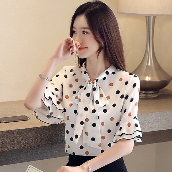 Bluză de damă elegantă cu mâneci scurte - în mai multe culori