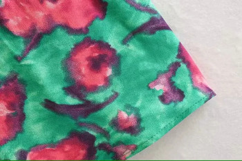 Rochie casual de dama cu decolteu O in verde