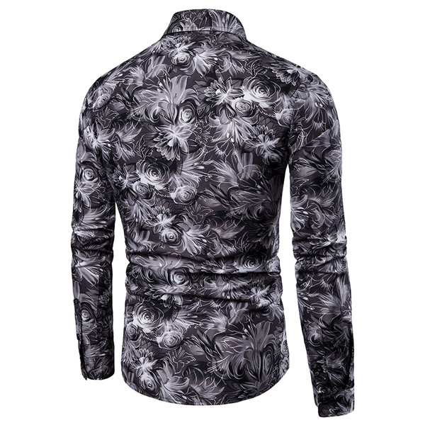 Cămașă modernă pentru bărbați cu guler clasic în negru și albastru